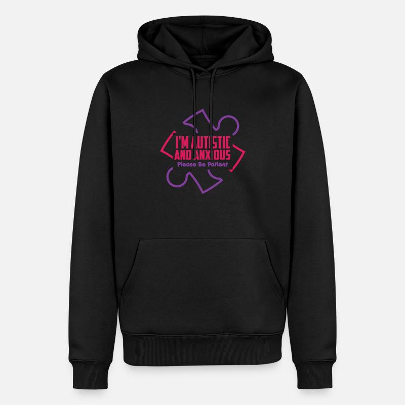 Neurodiversité - Autisme - Sweat à capuche Premium bio Homme - noir