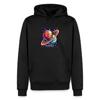 Night Sky Embrace - Männer Premium Bio Hoodie - Schwarz - Vorne - Nico (187cm)