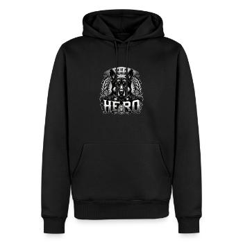 Hund Polizei Partner - Männer Premium Bio Hoodie - Schwarz - Vorne - Nico (187cm)