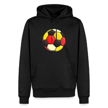 Fussball Deutschland Schwarz Rot Gold - Männer Premium Bio Hoodie - Schwarz - Vorne - Nico (187cm)