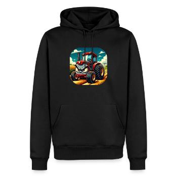 Angry Tractor 02 - Men’s Premium Organic Hoodie - black - Front - Nico (187cm)
