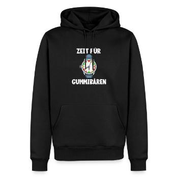 C’est l’heure des oursons en gélatine ! Bonbons Gummy Bear Watch - Sweat à capuche Premium bio Homme - noir - Devant - Nico (187cm)