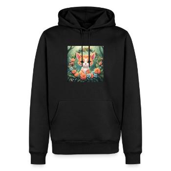 Niedliche Kawaii Babykatze Blumen - Männer Premium Bio Hoodie - Schwarz - Vorne - Nico (187cm)