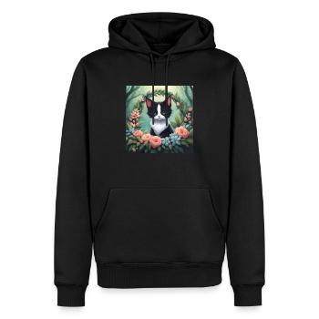 Mignon Kawaii bébé smoking chat Floral - Sweat à capuche Premium bio Homme - noir - Devant - Nico (187cm)