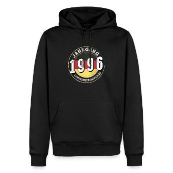 Jahrgangs 1996 28 years old Vintage 1996 - Men’s Premium Organic Hoodie - black - Front - Nico (187cm)
