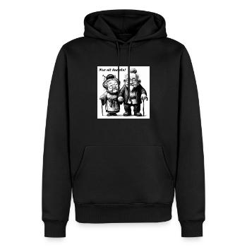Nur nit hudeln! - Männer Premium Bio Hoodie - Schwarz - Vorne - Nico (187cm)