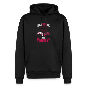 Wirst du mein Spieler sein 2 - Männer Premium Bio Hoodie - Schwarz - Vorne - Nico (187cm)