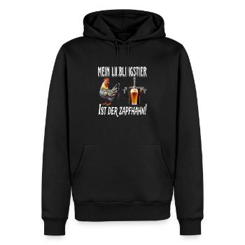 Mein Lieblingstier ist der zapfhahn - Männer Premium Bio Hoodie - Schwarz - Vorne - Nico (187cm)