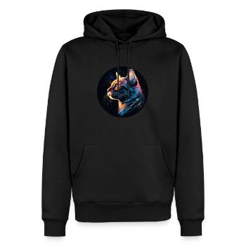Beau chat pour les mamans chats, cadeau chat - Sweat à capuche Premium bio Homme - noir - Devant - Nico (187cm)