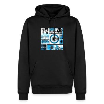 #17 BLEU, NOIR ET BLANC - Sweat à capuche Premium bio Homme - noir - Devant - Nico (187cm)