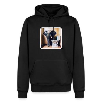 Elephant standing in the toilet - Men’s Premium Organic Hoodie - black - Front - Nico (187cm)