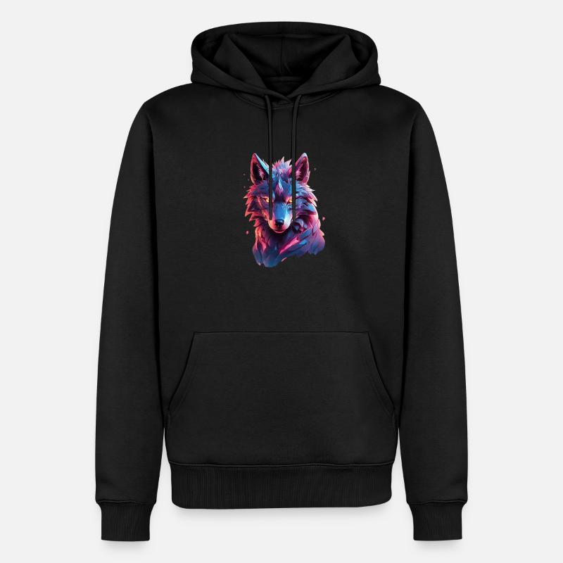 Loup - Sweat à capuche Premium bio Homme - noir
