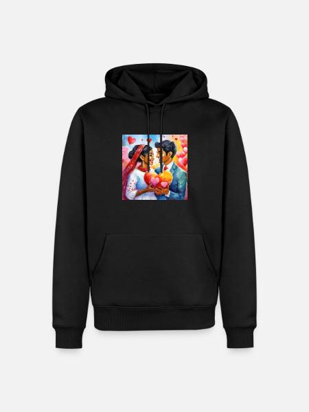 Mann und Frau - Männer Premium Bio Hoodie - Schwarz