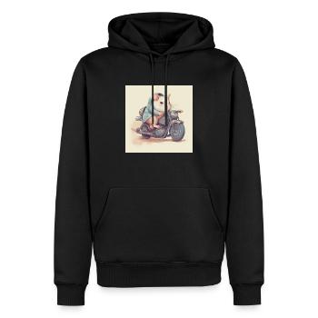 Biker Hamster - Men’s Premium Organic Hoodie - black - Front - Nico (187cm)