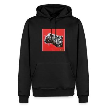 Félin - Sweat à capuche Premium bio Homme - noir - Devant - Nico (187cm)