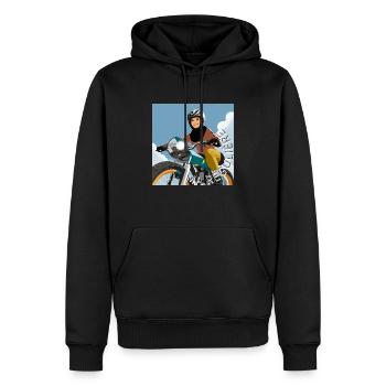 motarde japonaise - Sweat à capuche Premium bio Homme - noir - Devant - Nico (187cm)