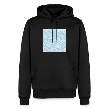 Blue to Pink Gradient Groovy Liquid Marble Warp - Men’s Premium Organic Hoodie - black - Front - Nico (187cm)