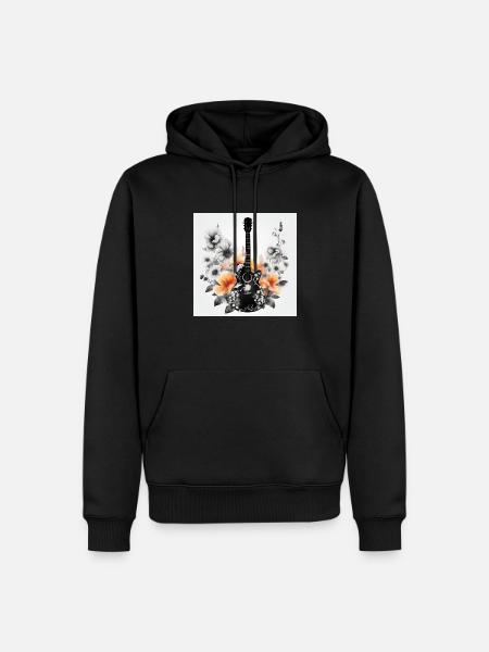 GUITAR IN BLOOM - Men’s Premium Organic Hoodie - black