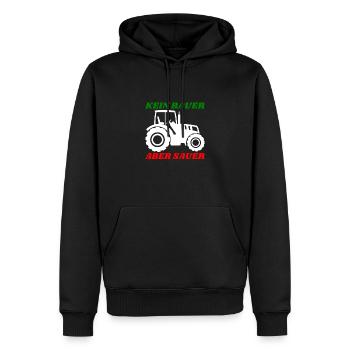 Kein Bauer aber Sauer - Männer Premium Bio Hoodie - Schwarz - Vorne - Nico (187cm)
