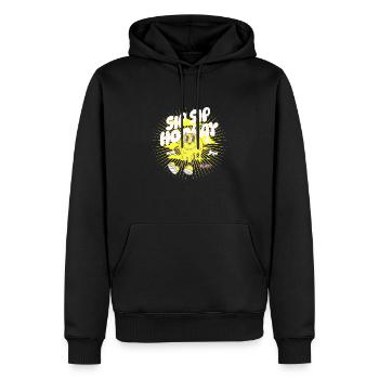 Siroter Amusant Ludique Heureux Célébrer Mignon Joyeux - Sweat à capuche Premium bio Homme - noir - Devant - Nico (187cm)