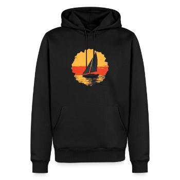 Segelboot Meer Maritim Mond Ozean Nautik - Männer Premium Bio Hoodie - Schwarz - Vorne - Nico (187cm)