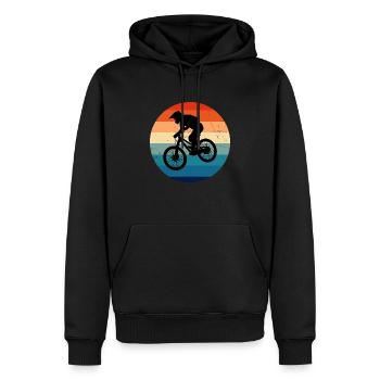 VTT Hommes VTT Cyclistes Cyclisme - Sweat à capuche Premium bio Homme - noir - Devant - Nico (187cm)