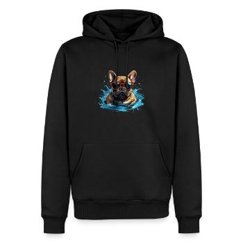 Champion de natation canine - Sweat à capuche Premium bio Homme - noir - Devant - Nico (187cm)