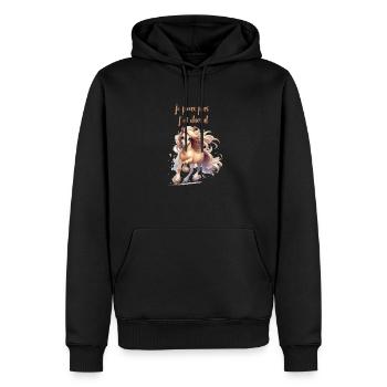 je peux pas j'ai cheval - Sweat à capuche Premium bio Homme - noir - Devant - Nico (187cm)
