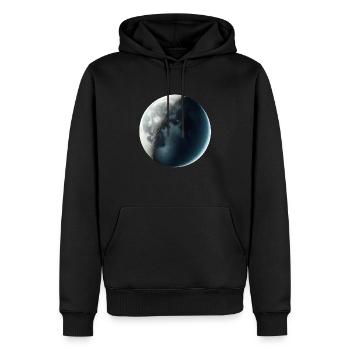 Zunehmende Mondsichel - Männer Premium Bio Hoodie - Schwarz - Vorne - Nico (187cm)