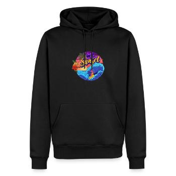 Unsetting Sun Debunking Sunset Sunrise Beach - Männer Premium Bio Hoodie - Schwarz - Vorne - Nico (187cm)