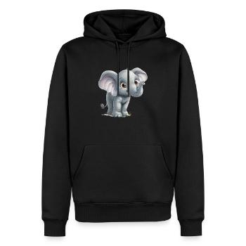 Kleiner lustiger Elefant - Männer Premium Bio Hoodie - Schwarz - Vorne - Nico (187cm)