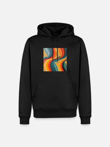 wave - Sweat à capuche Premium bio Homme - noir