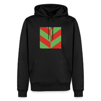 BLOW UP MOVIE: POP ART CUSHION 'DIAGONAL OP ART' - Men’s Premium Organic Hoodie - black - Front - Nico (187cm)