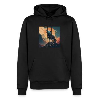Cri du loup - Sweat à capuche Premium bio Homme - noir - Devant - Nico (187cm)