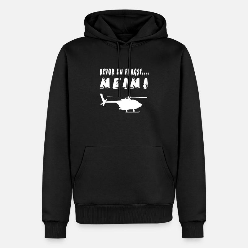Hubschrauber - Männer Premium Bio Hoodie - Schwarz