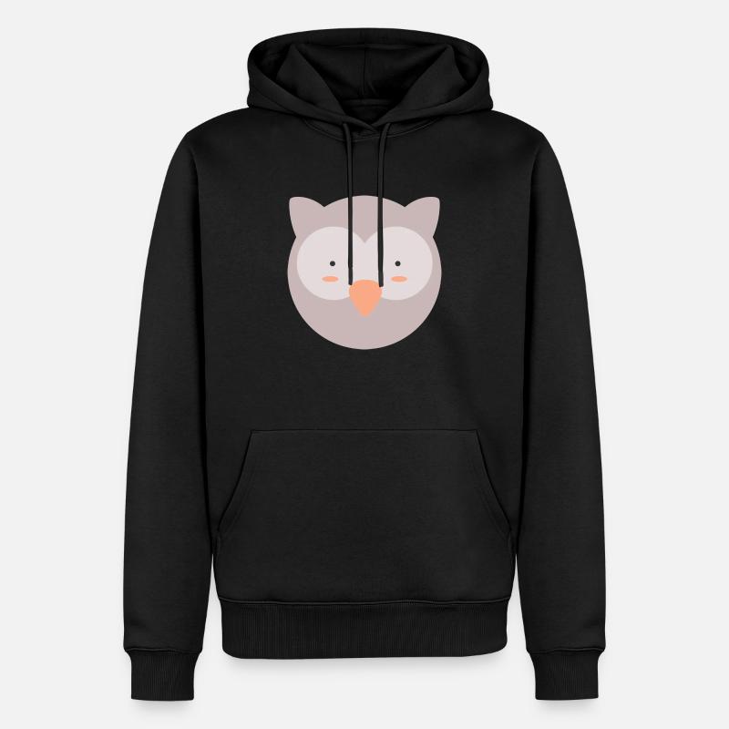 Niedliche Eule - Männer Premium Bio Hoodie - Schwarz