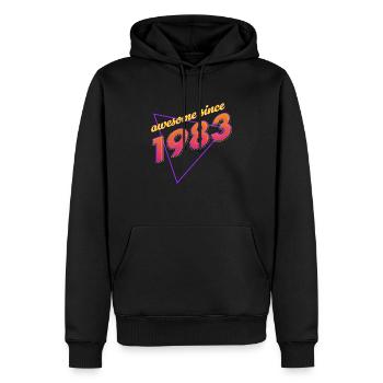 Rétro - Awesome since 1983 - Sweat à capuche Premium bio Homme - noir - Devant - Nico (187cm)