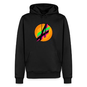 Ein abstraktes A vor der Sonne - Männer Premium Bio Hoodie - Schwarz - Vorne - Nico (187cm)