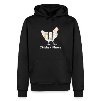 Poulet Mama Fleurs Fermier Fête des Mères - Sweat à capuche Premium bio Homme - noir - Devant - Nico (187cm)