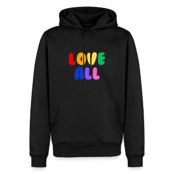 Love all Pride - Men’s Premium Organic Hoodie - black - Front - Nico (187cm)