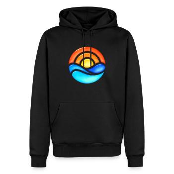 Sonnenuntergang Retro Glas - Männer Premium Bio Hoodie - Schwarz - Vorne - Nico (187cm)