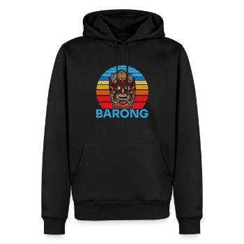 Barong Bali Tiermaskentanz Mythischer Löwe - Männer Premium Bio Hoodie - Schwarz - Vorne - Nico (187cm)