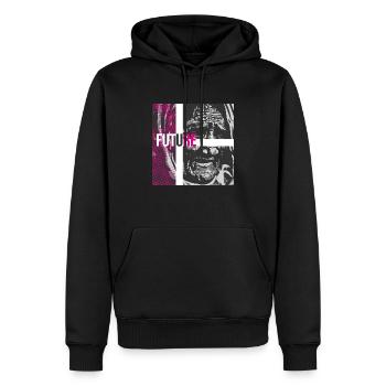 Future #2 - Sweat à capuche Premium bio Homme - noir - Devant - Nico (187cm)