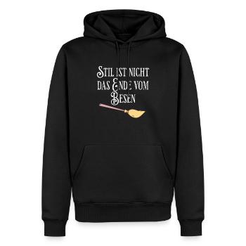 Le style n’est pas la fin du balai - Sweat à capuche Premium bio Homme - noir - Devant - Nico (187cm)