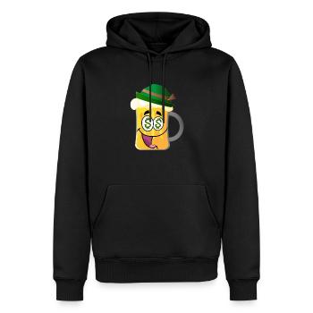 money - Männer Premium Bio Hoodie - Schwarz - Vorne - Nico (187cm)