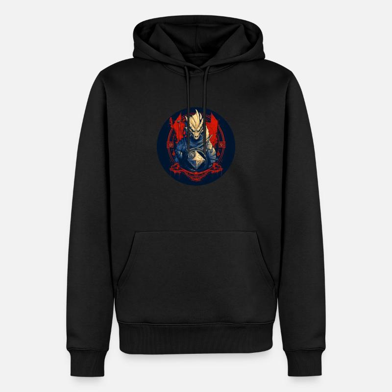 Die Rollenspiel Echse - Männer Premium Bio Hoodie - Schwarz