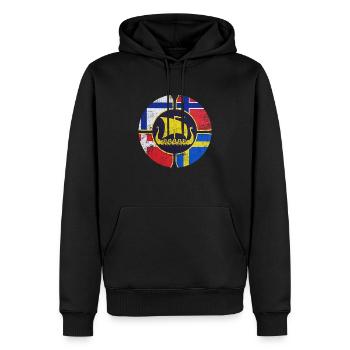 Schweden Schweden Skandinavien der Norden Wikinger Norwegen - Männer Premium Bio Hoodie - Schwarz - Vorne - Nico (187cm)