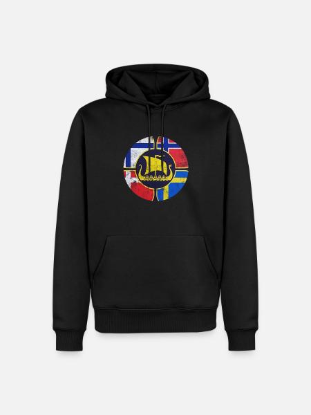 sverige sverige skandinavia nord viking norge - Premium økologisk hettegenser for menn - svart