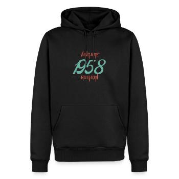 Jahrgang Ausgabe 1958 - Männer Premium Bio Hoodie - Schwarz - Vorne - Nico (187cm)
