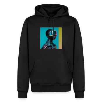 Black in the futur - Sweat à capuche Premium bio Homme - noir - Devant - Nico (187cm)